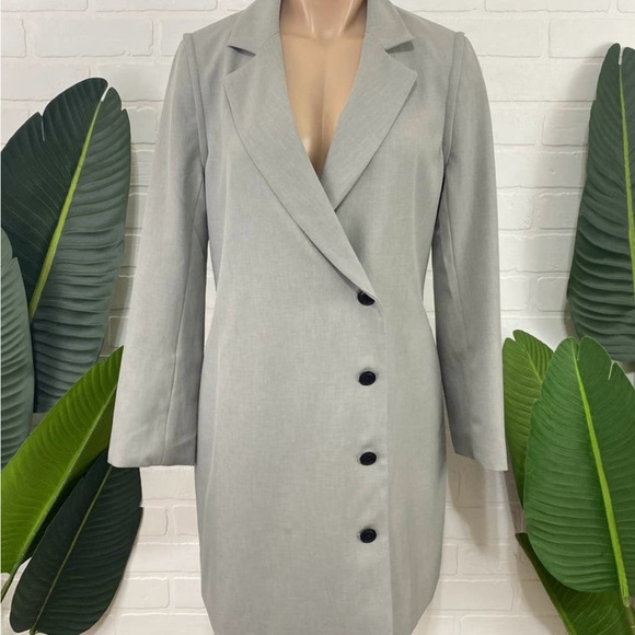 Vetta the belted blazer dress grey multi way sleeveless jacket Like New - Picture 4 of 9